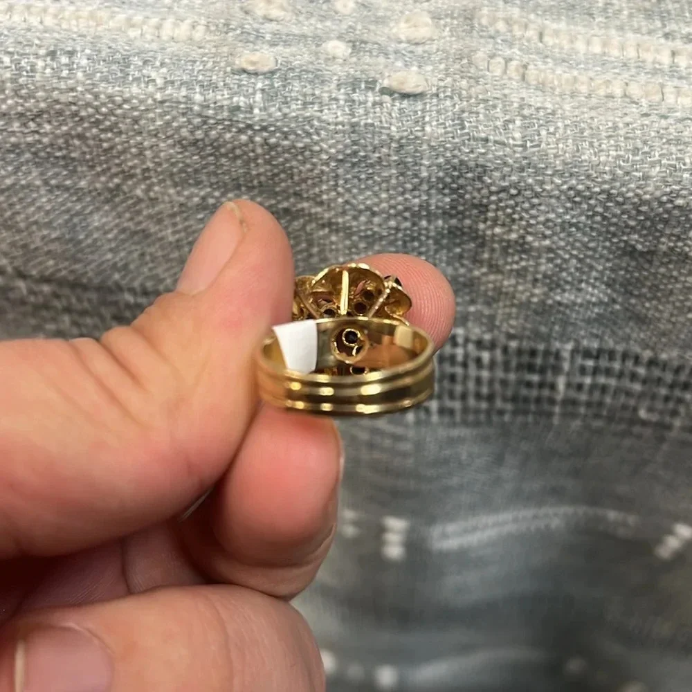 437098 14k YG vintage sapphire ring - Picture 4 of 5